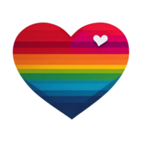 AI-Generative, A heart with the colors of the rainbow. png