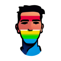 AI-Generative, A person wearing a pride flag. png
