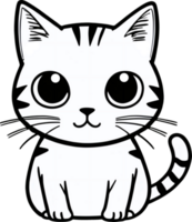 un' avvicinamento di un' nero e bianca gatto disegno, un' il giro minimalista dietro. ai-generativo png