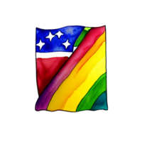 ai-generativo, acuarela pintura de un arco iris bandera. png