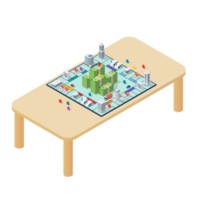 Board game on the table isometric view png