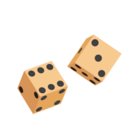 Wooden dice flat icon png