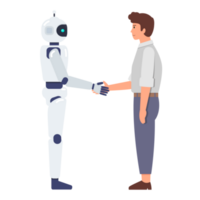 Handshake between man and robot png
