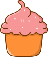 cupcakes in cartoon doodle style png