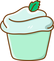 cupcakes in cartoon doodle style png