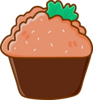 cupcakes in cartoon doodle style png
