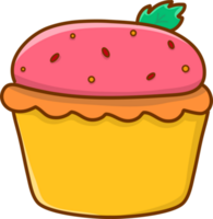 cupcakes in cartoon doodle style png