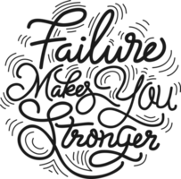 Failure Makes You Stronger, Motivational Typography Quote Design. png