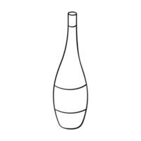 Hand drawn wine bottle illustration. Alcohol drink clipart in doodle style. Single element for design vector