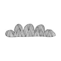 Vector hand drawn doodle cloud with lines