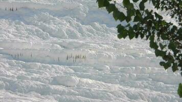 White Travertine Rock Formed With Calcium Carbonate Mineral in Water video