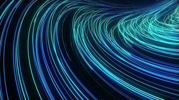 Creative sky blue flow points traces seamless backdrop. Flowing bright lines dynamic animation design. Floating glowing particles trails background loop. video