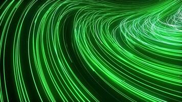 Creative green flow points traces seamless backdrop. Flowing bright lines dynamic animation design. Floating glowing particles trails background loop. video