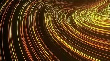 Floating brown gold glowing particles trails background loop. Creative flow points traces seamless backdrop. Flowing bright lines dynamic animation design. video