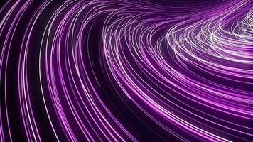 Floating violet glowing particles trails background loop. Creative flow points traces seamless backdrop. Flowing bright lines dynamic animation design. video