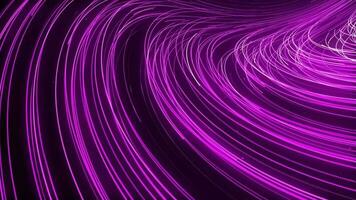 Flowing purple bright lines dynamic animation design. Floating glowing particles trails background loop. Creative flow points traces seamless backdrop. video