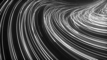 Flowing grey bright lines dynamic animation design. Floating glowing particles trails background loop. Creative flow points traces seamless backdrop. video