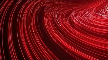 Flowing red bright lines dynamic animation design. Floating glowing particles trails background loop. Creative flow points traces seamless backdrop. video