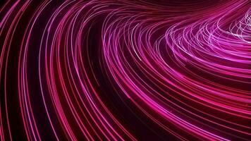 Creative red pink flow points traces seamless backdrop. Flowing bright lines dynamic animation design. Floating glowing particles trails background loop. video