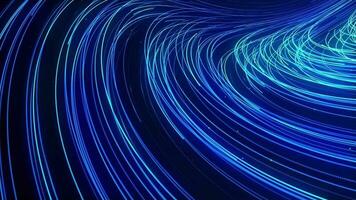 Floating blue glowing particles trails background loop. Creative flow points traces seamless backdrop. Flowing bright lines dynamic animation design. video