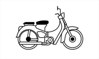 clásico motocicleta icono, minimalista símbolo contorno estilo con blanco antecedentes vector