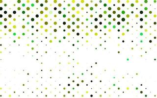 Light Green, Yellow vector background with bubbles.