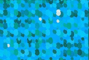 plantilla de vector azul claro, verde con formas de burbujas.