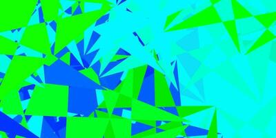 Light blue, green vector background with triangles.