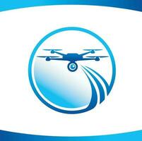 Drone In Motion Circle Logo Vector