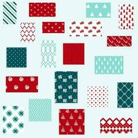 Vector  Set of Seamless Christmas patterns. Wrap for gifts. A set of 20 textures of christmas seamless pattern