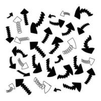 Black directional arrow sign or icon set design, hand drawn arrow design elements vector illustration set, arrow icon. Arrow vector collection. arrow Cursor. Modern simple arrows