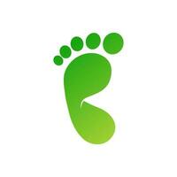 green foot vector logo template