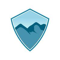 mountain shield vector logo template