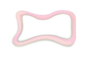 Volumetric  rectangular wavy frame with an empty space in the center with an inflatable pink border vector