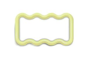 Volumetric rectangular wavy frame with an empty space in the center with an inflatable yellow border vector