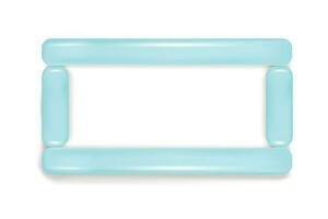 Volumetric rectangular frame with an empty space in the center with an inflatable blue border vector