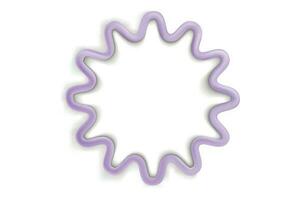 Volumetric round wavy frame with an empty space in the center with an inflatable purple border vector