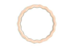 Volumetric round wavy frame with an empty space in the center with an inflatable yellow beige border vector