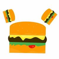 ilustración de un hamburguesa en un blanco antecedentes vector