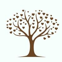 árbol con corazón hojas vector arte, cautivador naturaleza amor ilustración