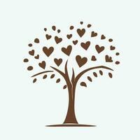 árbol con corazón hojas vector arte, cautivador naturaleza amor ilustración