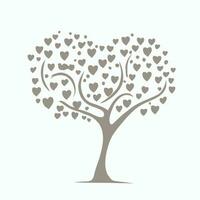 Tree with Heart Leaves Vector Art, Captivating Nature love Illustration