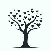 árbol con corazón hojas vector arte, cautivador naturaleza amor ilustración