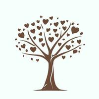 Tree with Heart Leaves Vector Art, Captivating Nature love Illustration