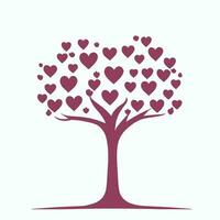 Tree with Heart Leaves Vector Art, Captivating Nature love Illustration