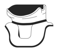 Cervical collar flat monochrome isolated vector object. Broken neck bandage. Editable black and white line art drawing. Simple outline spot illustration for web graphic design