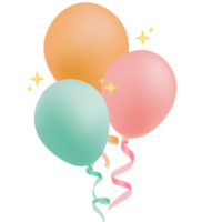 Three Balloons PNG Illustrations