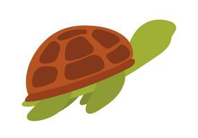 plano Tortuga icono vector para animado dibujos animados mar animal ilustración