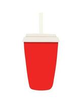 Ice Soft Drink Cup with Straw in Hand Drawing Cartoon Vector Illustration