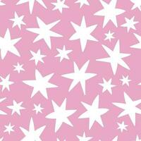 Stars seamless pattern. Stars background. Pink seamless pattern. Pink background vector